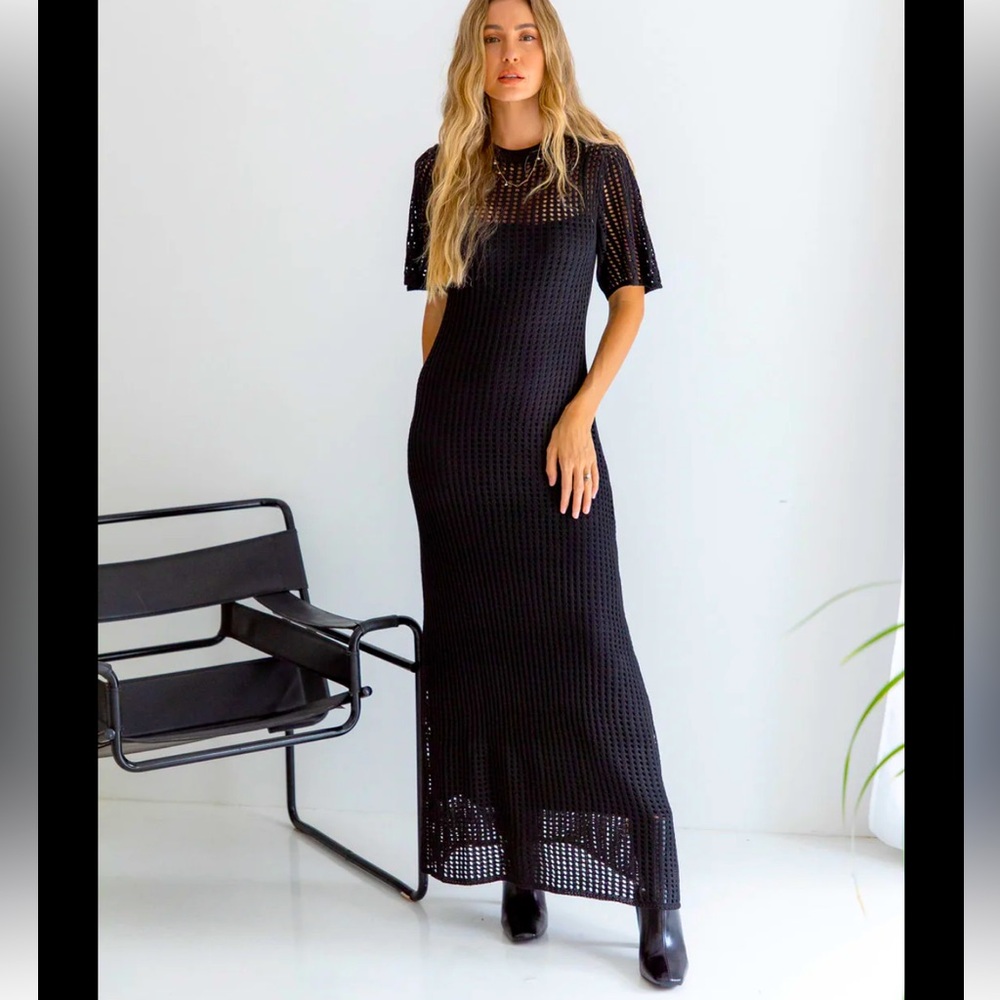 NWT Anthropologie Solitaire Crochet Maxi Dress